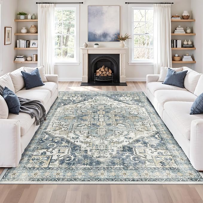 5x7 Area Rugs for Living Room, Large Washable Rug, Dining Room, Low Pile - Image 4