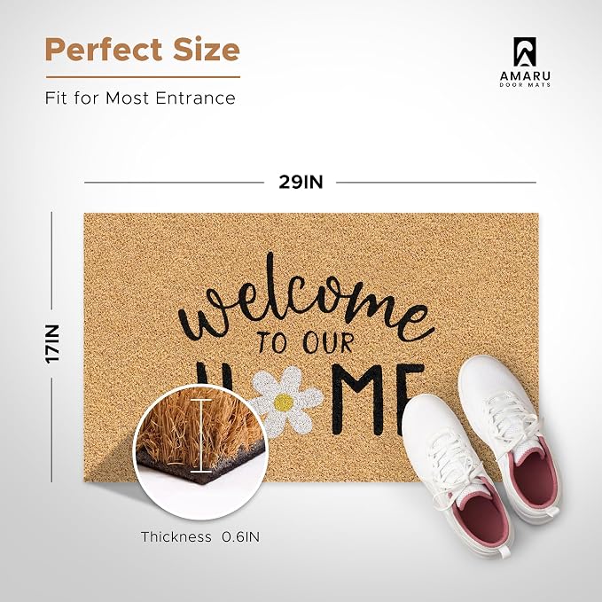 Coir Welcome Mat, Welcome to Our Home, 17x29 in | 100% Natural Coir, - Image 3