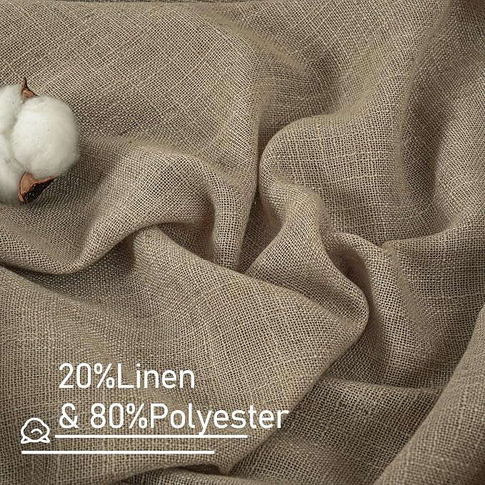 Semi Sheer Linen Curtains 36 Inch Length - Image 2