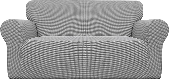 Easy-Going Stretch Oversized Loveseat Couch Covers Washable Light Gray | by Easy-Going