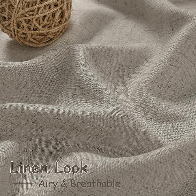 Grey Beige Curtains 90 Inches Long - Image 4