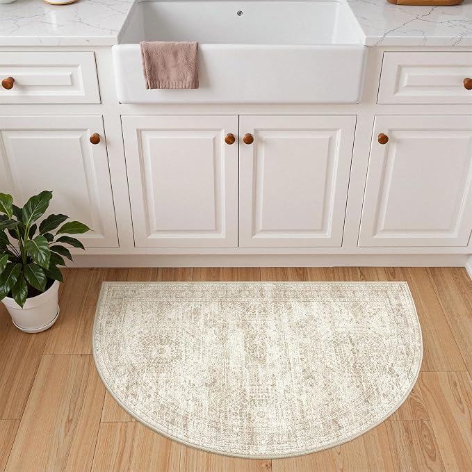 2x3 Half Circle Rug, Small Washable Entryway Rug, Front Door, Soft Welcome Mat - Image 4