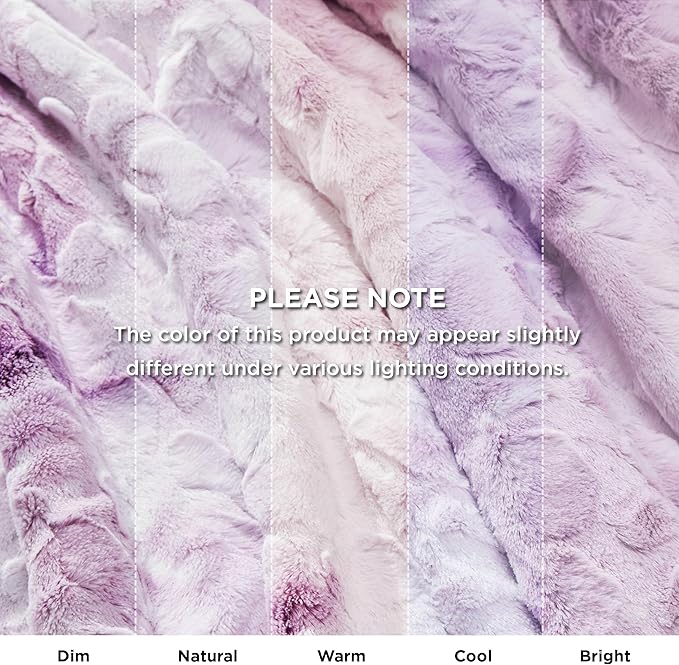Bedsure GentleSoft Sherpa Fluffy Blanket Twin - Fleece Warm and Cozy Throw for Women Gift, Plush & Fuzzy Faux Fur Christmas Blanket for Couch, Bed Decor, Tie Dye Design, Light Purple, 60x80 Inches