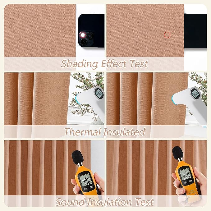100% Blackout Curtains 84 Inch Length 2 Panels Set - Image 5