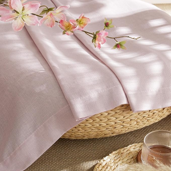 NICETOWN Thick Linen Blush Pink Curtains 2 Panels - Image 6