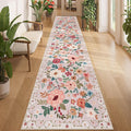 DUKINO 2.6x12 Kitchen Runner Rug, Floral Non Slip Long Washable Rug, Stain by DUKINO