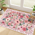 DUKINO 2x3 Entryway Rug, Floral Door Mat Soft Washable Rug Non Slip, by DUKINO