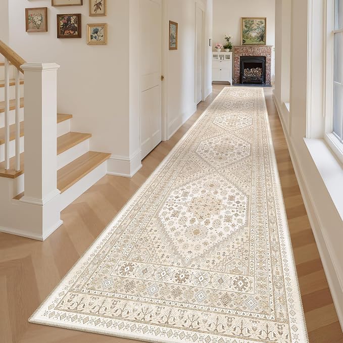 2'6 x 14' Runner Rug Non Slip, Washable Kitchen Rugs, Living Room, Extra Long by Zesthome