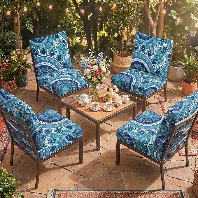 8Pcs Patio Cushion Covers Stretch Outdoor Furniture Protector Slipcovers | - Image 6