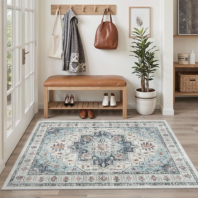 Madane Area Rug 4x6 Washable Rugs Vintage - Image 4
