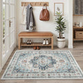 Madane Area Rug 3x5, Washable Vintage Entry Rugs by Madane