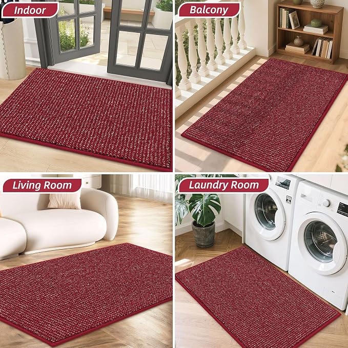 BEQHAUSE Dirt Trapper Door Mat 36" x 60", Non-Slip Washable Doormats, Low - Image 8