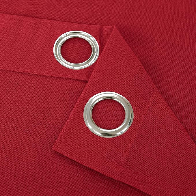 YoungsTex Red Linen Curtains 63 Inch Length - Image 9