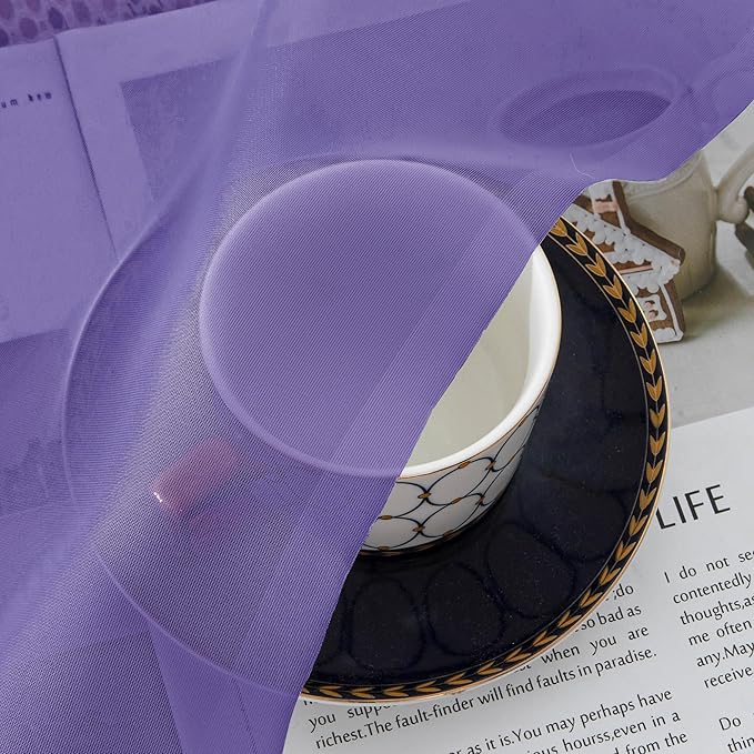 Chyhomenyc Purple Sheer Curtains 84 Inches Long - Image 7