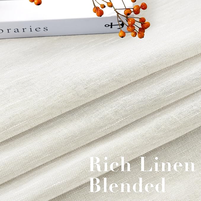 H.VERSAILTEX Linen Curtains 90 inches Long Linen Curtains/Natural Linen Blended - Image 4