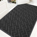 OLANLY Front Door Mat Outside 59x34, All-Season Absorbent Rubber Doormat | Black by OLANLY