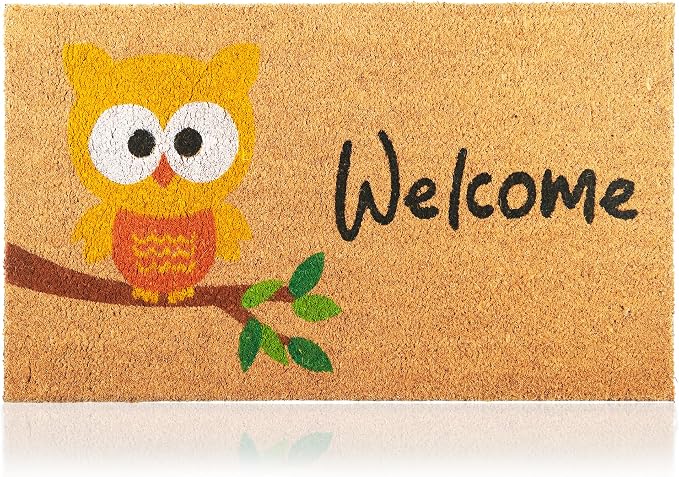 Coir Welcome Mat, 17 x 29 in | 100% Natural Coir, Anti-Shedding, Durable PVC by AmaruDoorMats