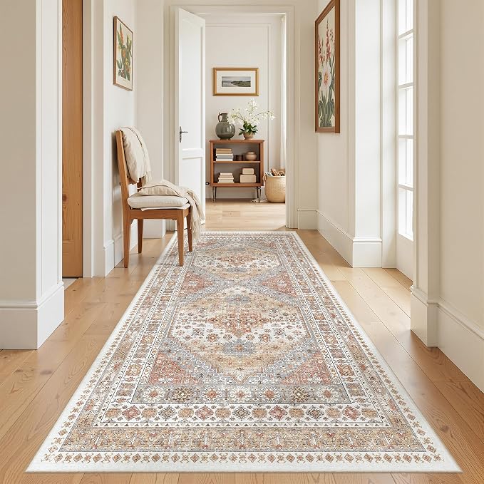 4x8 Rugs for Bedroom Vintage Wide Runner Rug for Hallway, Low Pile Soft by Restydon
