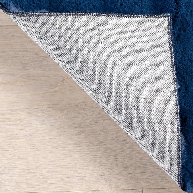 nuLOOM Jeni Navy Checkered Washable Runner Rug - Image 3