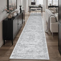 Soalmost Runner Rug 2x12 Washable Non-Slip Hallway Kitchen Runners Grey | Stain by Soalmost