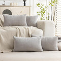 Set of 4 Soft Textured Decorative Throw Pillow Covers 12X20 Inch Cozy Farmhouse by Cozoomy