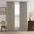92 Inch Taupe Linen Pinch Pleated Light Filtering Curtains 50x92 2 Panels | by Twodrapes