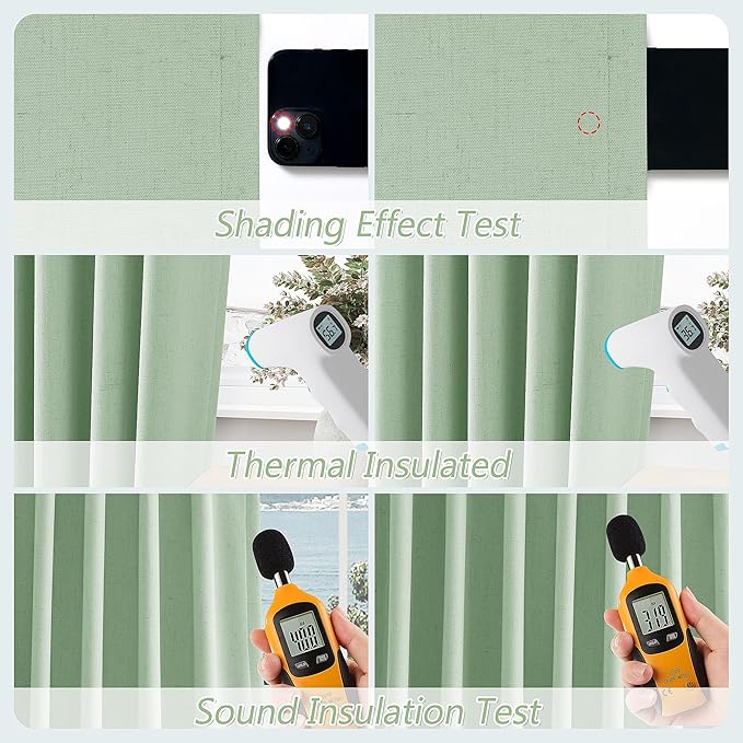 100% Blackout Curtains 108 Inch Length 2 Panels Set - Image 5