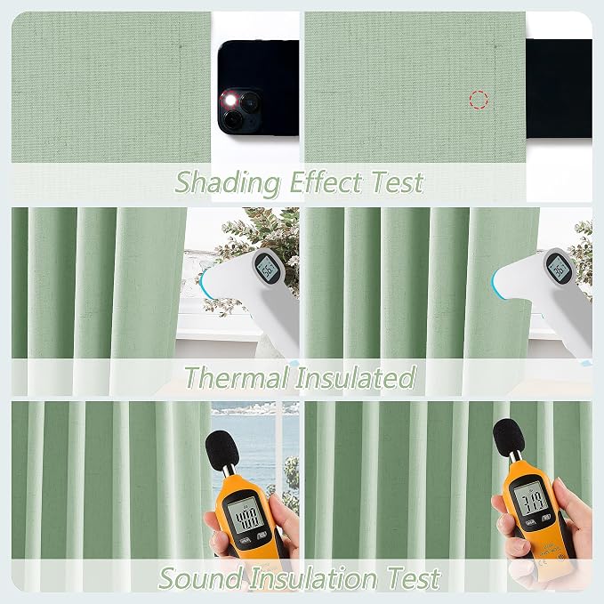 100% Blackout Curtains 84 Inch Length 2 Panels Set - Image 5