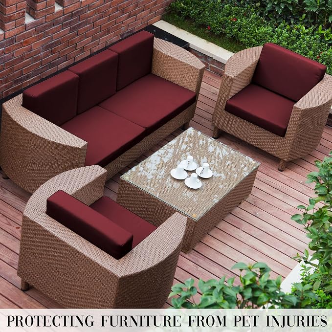 14PCS Patio Cushion Covers, Patio Furniture Couch Seat Slipcovers | Washable - Image 6