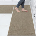 BEQHAUSE Kitchen Rugs and Mats 2PCS Non-Slip, Light Beige | Kitchen Mats by BEQHAUSE