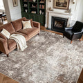 9x9 Square Living Room Area Rug Washable Non-Slip, Soft Modern Neutral Carpet by BYYVOORugsforYourHome