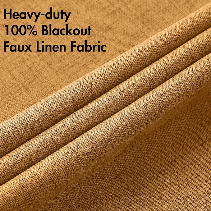 MIULEE 100% Blackout Linen Curtains - Image 5