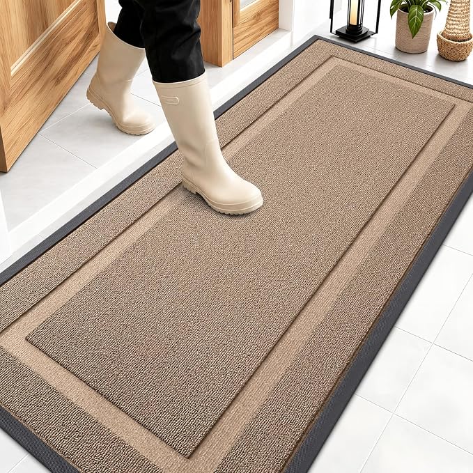 OLANLY Front Door Mat Outside 59x23, All-Season Heavy-Duty Rubber Doormat | by OLANLY