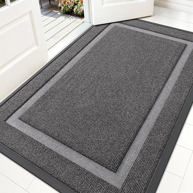 OLANLY Front Door Mat Outside 59x34, All-Season Heavy-Duty Rubber Doormat | by OLANLY