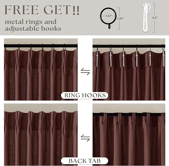Pinch Pleated Semi Sheer Linen Curtains - Image 5