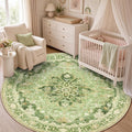 RELEANY Washable Area Rug, Round 5ft, Water Repellent, Pet Friendly, Vintage by RELEANY