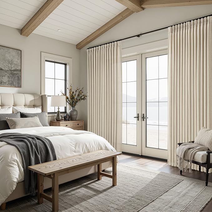 Warm Beige Light Filtering Curtains 63 Inches Long - Image 6