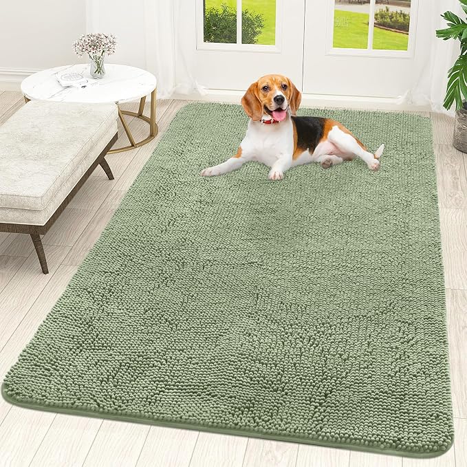 OLANLY Dog Door Mat for Muddy Paws 59x35, Super Absorbent Chenille Mud Mat | by OLANLY