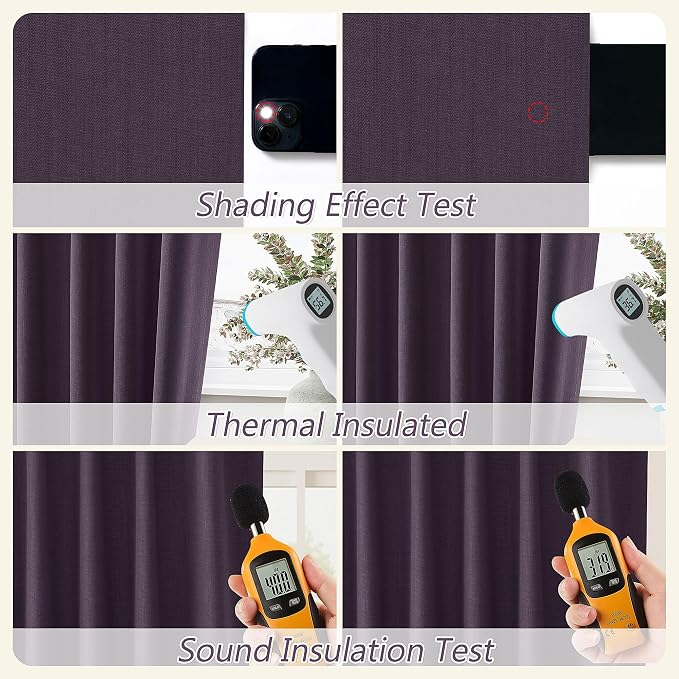 100% Blackout Curtains 102 Inch Length 2 Panels Set - Image 5