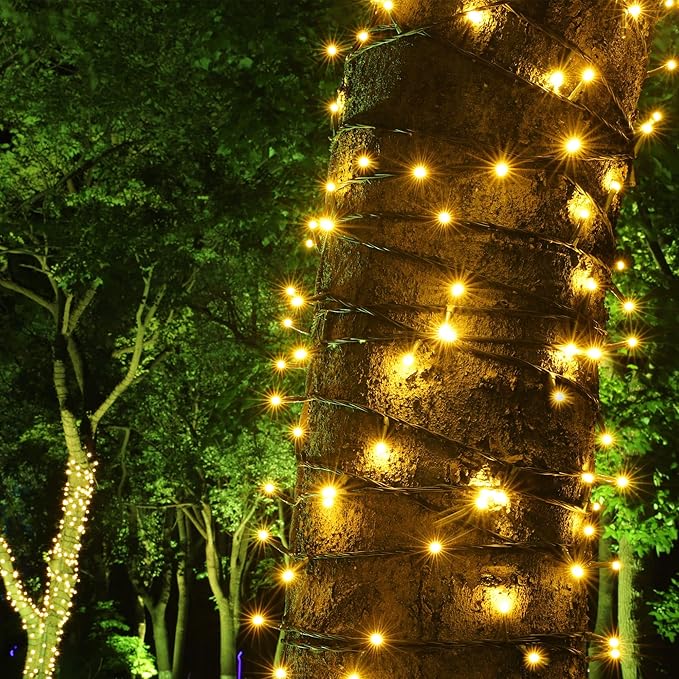 100-1000 LED Christmas Lights, Low Voltage Fairy String Lights with 8 Modes, Ideal for Xmax Tree, Garden, Home, Party, Halloween Festival Deco (Warm White, 300 LEDs)