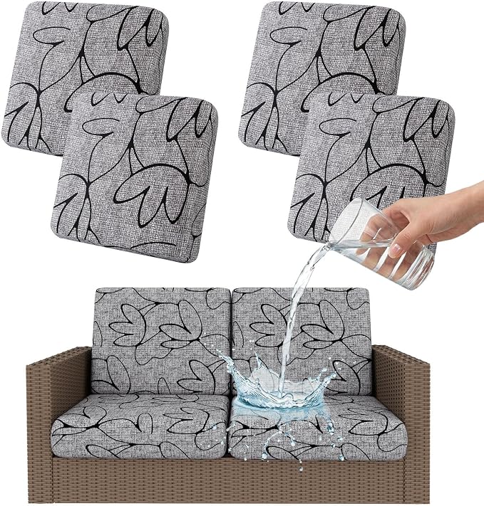 Smiry Waterproof Patio Cushion Covers, Stretch Outdoor Furniture Covers | Couch by Smiry
