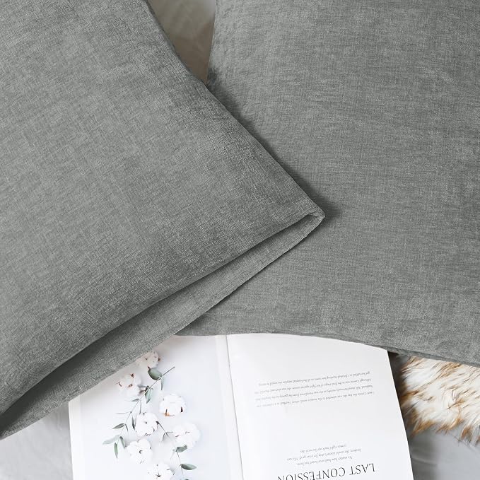 CaliTime Decorative Throw Pillow Covers 26 X 20 Inches Medium Grey | Pack of 2 - Image 6