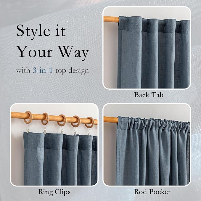 MYSKY HOME Short Semi Sheer Curtains - Image 4