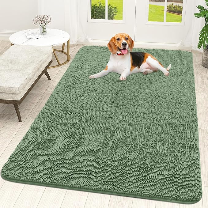 OLANLY Dog Door Mat for Muddy Paws 59x35, Super Absorbent Chenille Mud Mat | by OLANLY