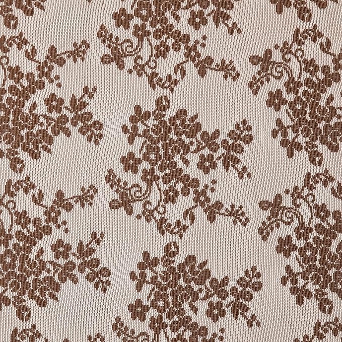 YJ YANJUN Vintage Lace Curtains 72 Inches Long- Country Brown Floral Curtains - Image 7
