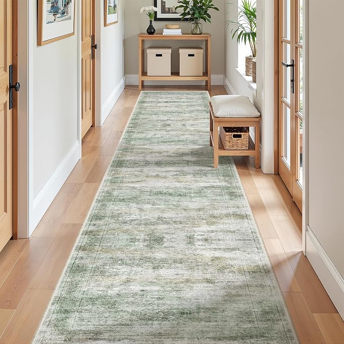 2x12 Runner Rug Non Slip, Washable Hallway Runner Rug, Laundry Room, Soft by Restydon