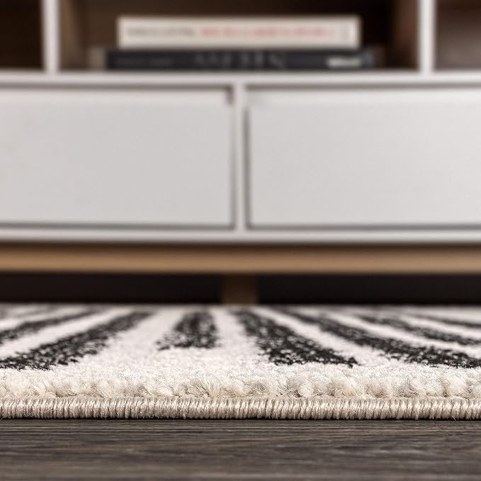 JONATHAN Y Khalil Modern Berber Stripe Cream/Black Indoor Area Rug, Contemporary - Image 7