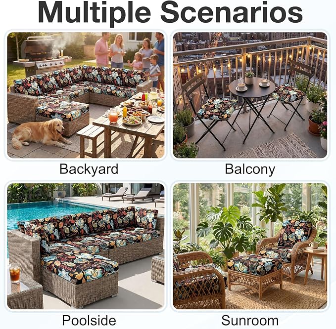 Waterproof Outdoor Cushion Covers, Stretch Patio Slipcovers | UV Resistant - Image 5