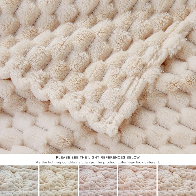 EXQ Home Gentle Soft Fleece Throw Blanket – Cozy Lightweight 3D Imitation - Image 5