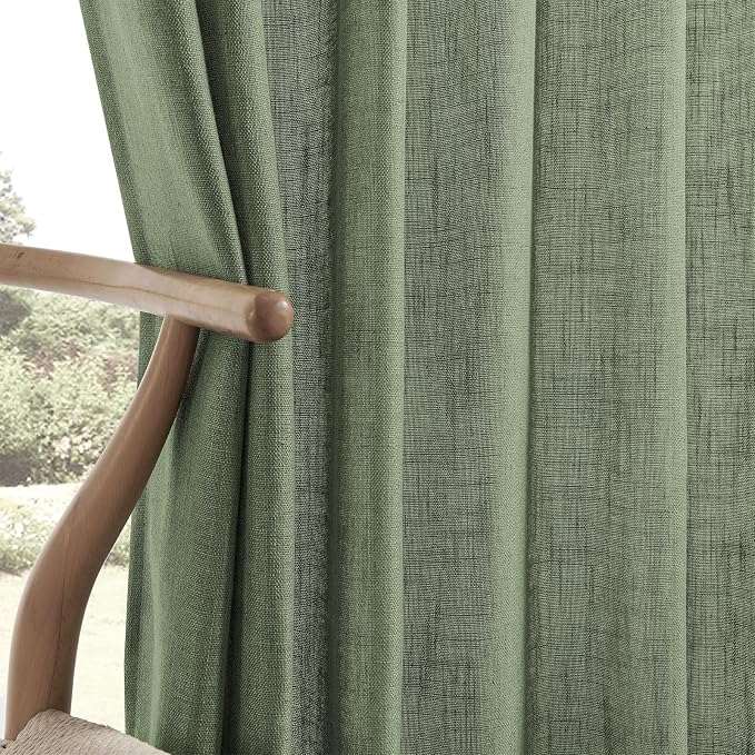Joydeco Linen Curtains 72 Inch Length 2 Panel Sets, Light Filtering Curtains - Image 7